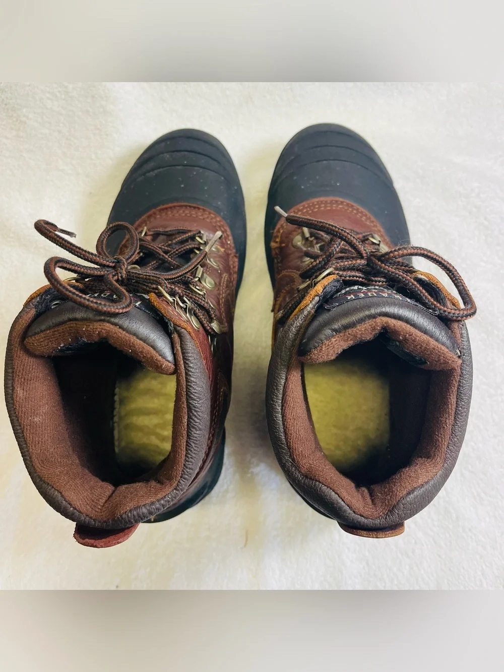 Trader Bay Leather Lace-Up Ankle Snow Hiking Boots Brown/Black Men’s Size 11